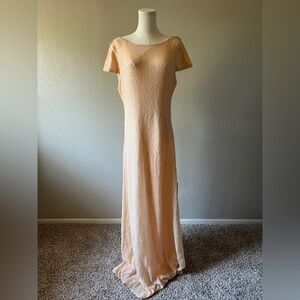 Peach All Over Sequin Dress Size 14